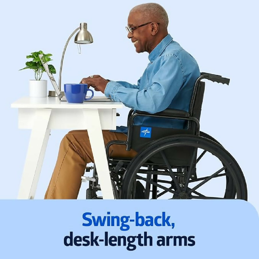 SILLA DE RUEDAS Medline, asiento de 16 pulgadas de ancho x 16 pulgadas de profundidad
