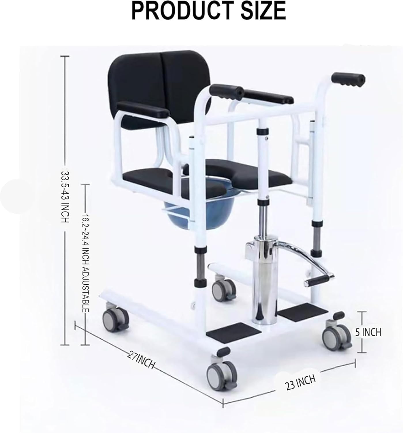 SILLA DE TRANSFERENCIA BLANCA CAPACIDAD 100KG