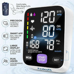 Monitor de presión arterial para la parte superior del brazo para uso doméstico de 17 pulgadas grande y 21 pulgadas XL extra grande, brazo grande, aplicación gratuita, sincronización Bluetooth, Apple Health Track Google Fit, pantalla grande, máquina intel