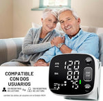 MEDIDOR DE PRESION DIGITAL,Monitores de presión arterial para uso doméstico, tensiómetro de muñeca recargable con pantalla LED retroiluminada, almacenamiento de memoria de 240, para 2 usuarios, con funda de transporte, USA BATERIA