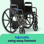 SILLA DE RUEDAS Medline, asiento de 16 pulgadas de ancho x 16 pulgadas de profundidad