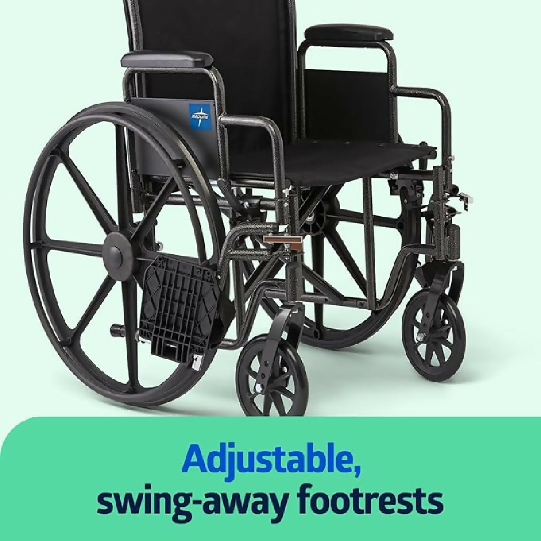 SILLA DE RUEDAS Medline, asiento de 16 pulgadas de ancho x 16 pulgadas de profundidad