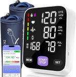 Monitor de presión arterial para la parte superior del brazo para uso doméstico de 17 pulgadas grande y 21 pulgadas XL extra grande, brazo grande, aplicación gratuita, sincronización Bluetooth, Apple Health Track Google Fit, pantalla grande, máquina intel