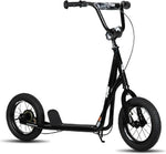 JOYSTAR Patinete para niños de 5 a 9 años de edad, ruedas grandes de 12 pulgadas para niños, adolescentes y adultos, freno trasero y manubrio ajustable, scooter para niño