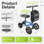 Carro de ayuda Patineta de Rodilla Andador de Rodilla con Frenos de Disco para Lesiones del Pie, Alternativa Compacta a las Muletas